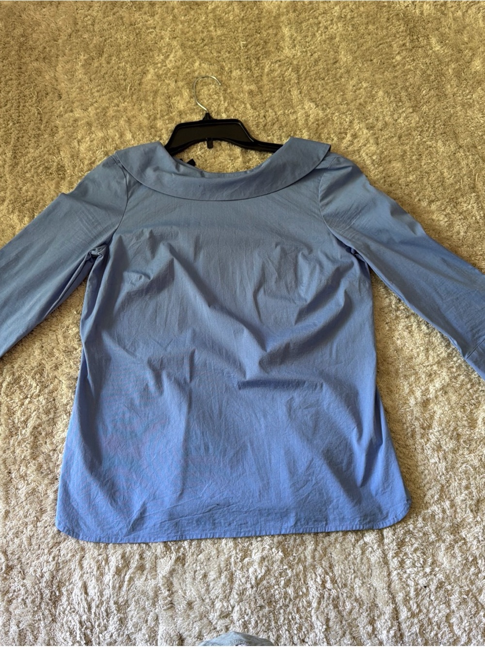 Talbots Light Blue Button-Down Boatneck Shirt Size P